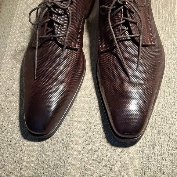 G Pisane Boutique Men's Debossed Locked  Weave Oxford Shoes