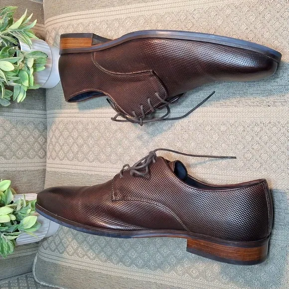 G Pisane Boutique Men's Debossed Locked  Weave Oxford Shoes