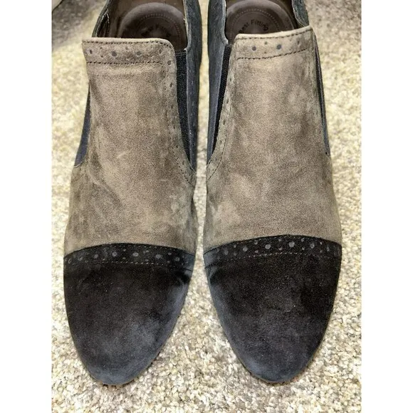 Gabor Womens Heels Booties Comfort Suede 6.5 Blue Black Beige