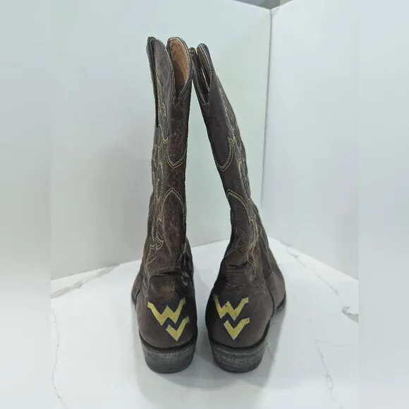 Gameday Men's 13 Inch West Virginia University 9.5D leather western cowboy boot