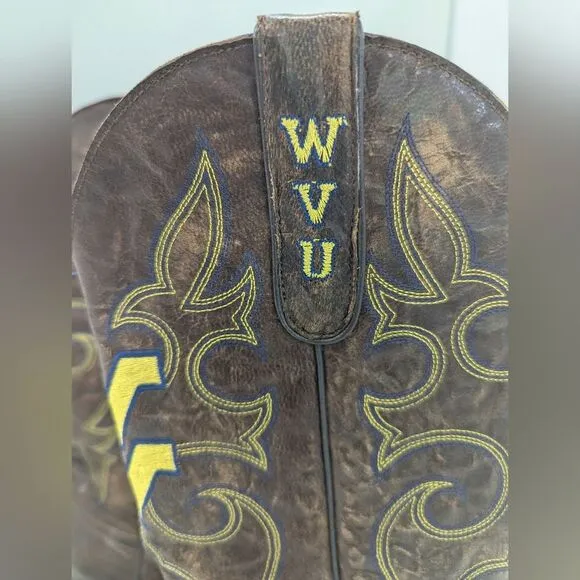 Gameday Men's 13 Inch West Virginia University 9.5D leather western cowboy boot