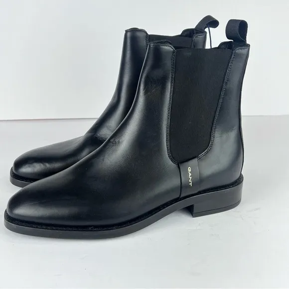 Gant Mens Fayy Chelsea Boots Black Leather Ankle Boots Mens EU 40 @