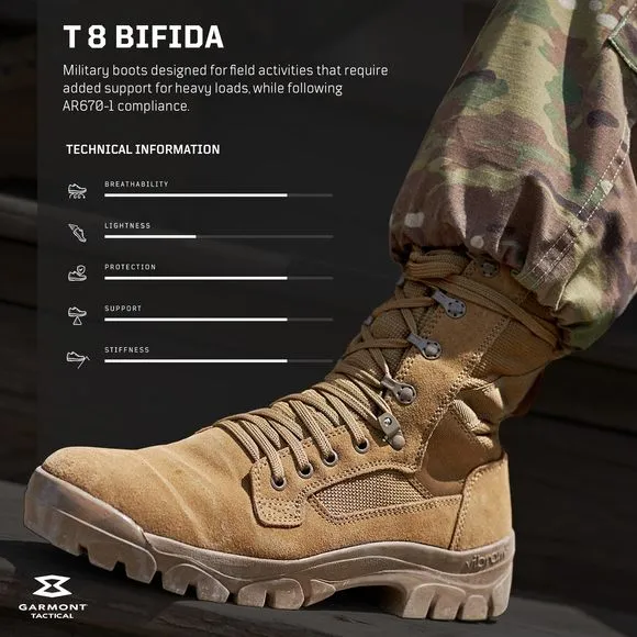 GARMONT TACTICAL T8 BIFIDA MILITARY COMBAT BOOTS FOR MEN AND WOMEN, ARMY, A