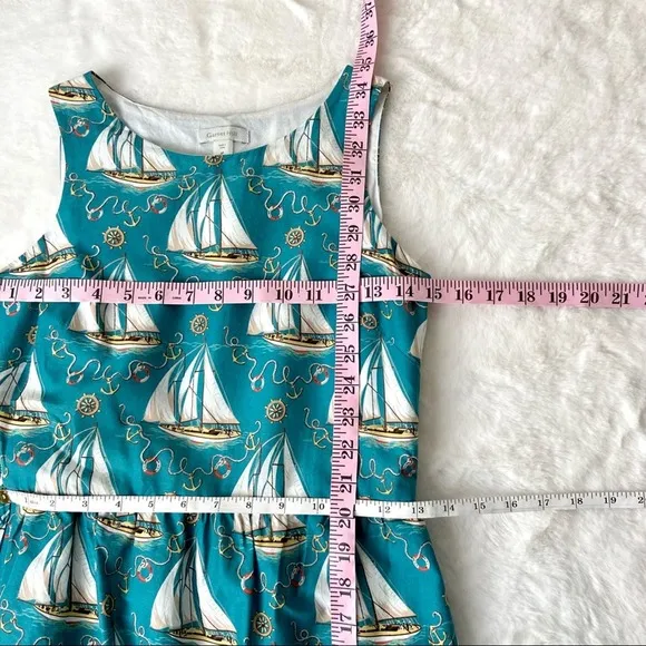 Garnet Hill  Blue Summer Sail Boat Tank Top Dress Size 2 Petite