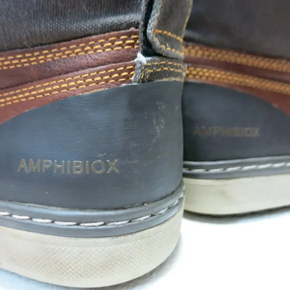 Geox Amphibiox Leather Canvas Comfort High Top Boots Men's Footwear Sz 44 11