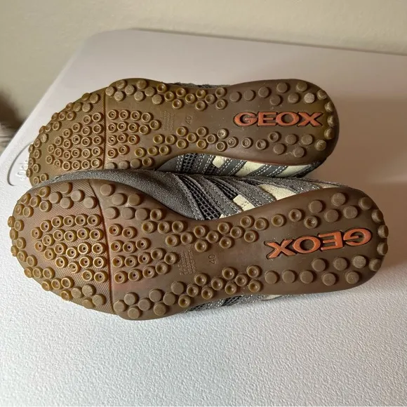 Geox Athletic Shoes Gray and Black Slip-On Design