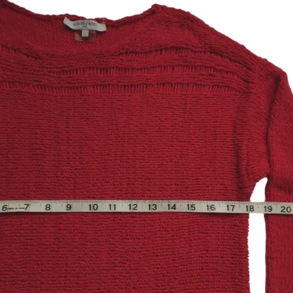 Gerard Darel Paris Open Knit Boat Neck Sweater Red Size 1
