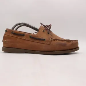 GH Bass Co Boat Hampton Core 2 Men's 9 M Brown Slip On Brown Leather Lace Up USA