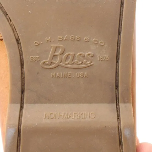 GH Bass Co Boat Hampton Core 2 Men's 9 M Brown Slip On Brown Leather Lace Up USA