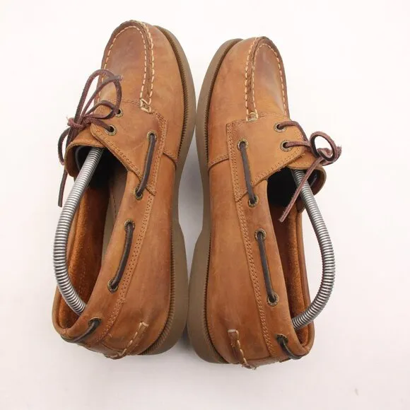 GH Bass Co Boat Hampton Core 2 Men's 9 M Brown Slip On Brown Leather Lace Up USA