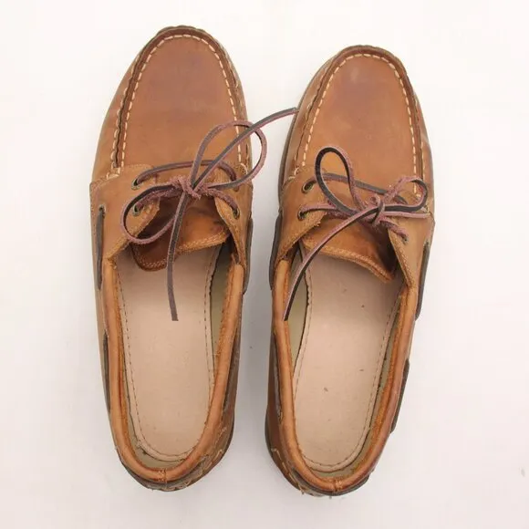 GH Bass Co Boat Hampton Core 2 Men's 9 M Brown Slip On Brown Leather Lace Up USA