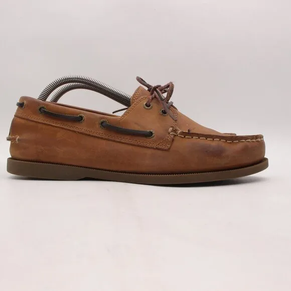 GH Bass Co Boat Hampton Core 2 Men's 9 M Brown Slip On Brown Leather Lace Up USA