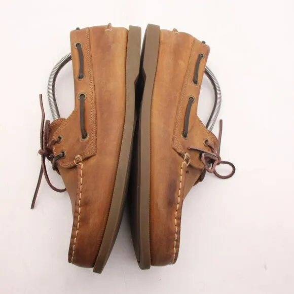 GH Bass Co Boat Hampton Core 2 Men's 9 M Brown Slip On Brown Leather Lace Up USA