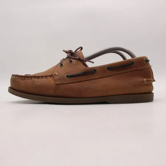 GH Bass Co Boat Hampton Core 2 Men's 9 M Brown Slip On Brown Leather Lace Up USA