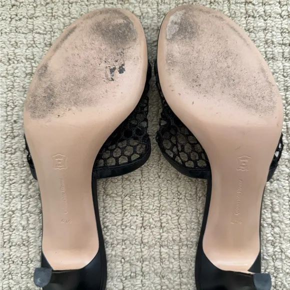 Gianvito Rossi Black Mesh Women's Heels - Size 41.5