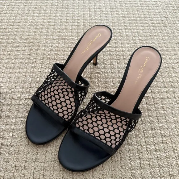 Gianvito Rossi Black Mesh Women's Heels - Size 41.5