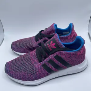 Girls Adidas Swift Run Tennis Shoes size 5 Magenta &amp; Black *New Without Box*