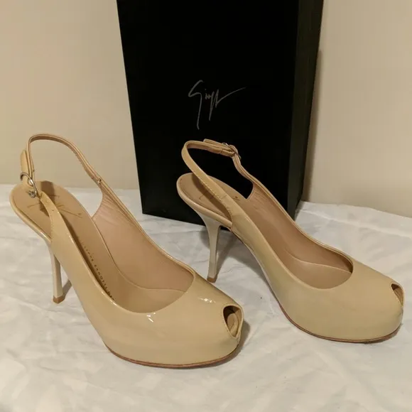 Giuseppe Zanotti Beige Slingback Shoes 37.5