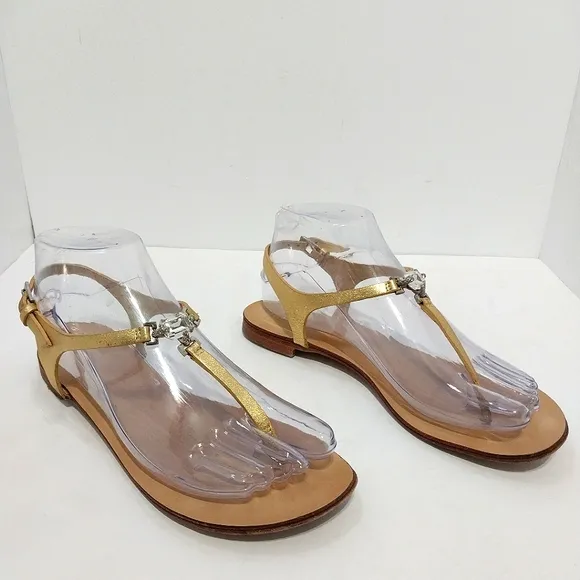 Giuseppe Zanotti Crystal T-Strap Sandals, Size 7|EUR‎ 37