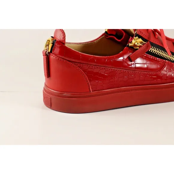 Giuseppe Zanotti Red Croc Embossed Sneaker Size EU42/US Mens 9