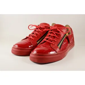 Giuseppe Zanotti Red Croc Embossed Sneaker Size EU42/US Mens 9