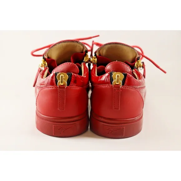 Giuseppe Zanotti Red Croc Embossed Sneaker Size EU42/US Mens 9