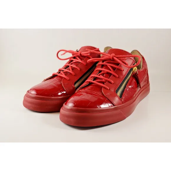 Giuseppe Zanotti Red Croc Embossed Sneaker Size EU42/US Mens 9