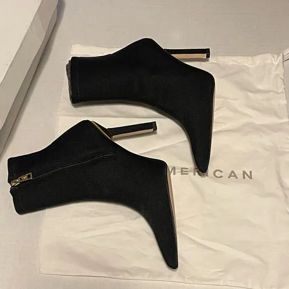 Good American Black Ankle Shine Neoprene Booties NEW Size 7.5