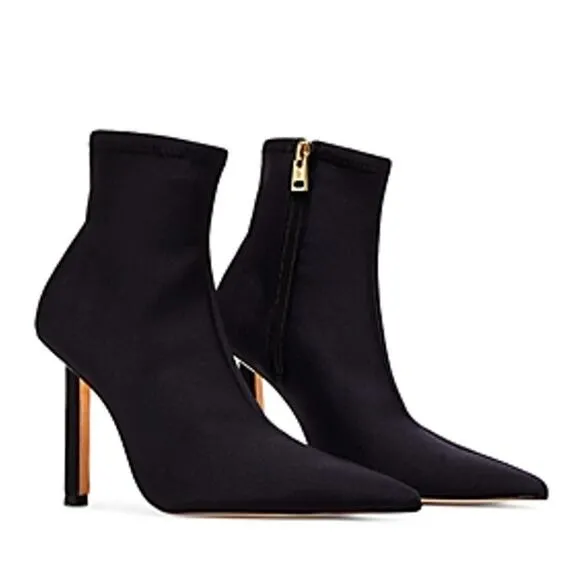 Good American Black Ankle Shine Neoprene Booties NEW Size 7.5