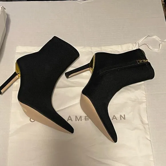 Good American Black Ankle Shine Neoprene Booties NEW Size 7.5