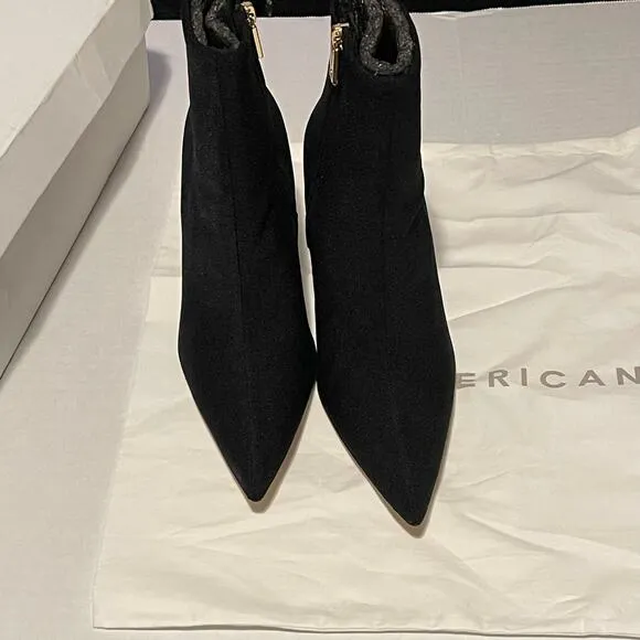Good American Black Ankle Shine Neoprene Booties NEW Size 7.5