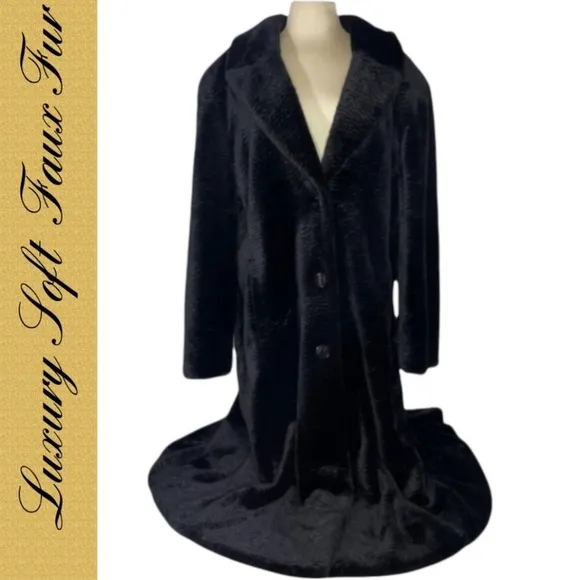 Gorgeous Luxury Fur Coat Full Long Length Soft High Quality Faux Fur Size XL
