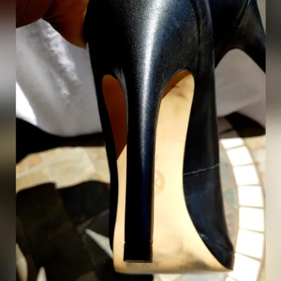 GORGEOUS MK OPEN TOE GENUINE LEATHER HIDDEN PLATFORM HEELS SHOES SIZE 11