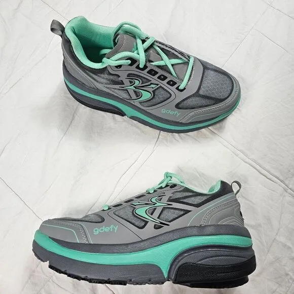Gravity Defyer Ion Grey &amp;‎ Blue Orthopedic Athletic Shoes Women's Size 7