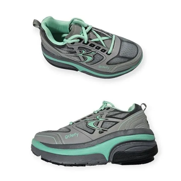 Gravity Defyer Ion Grey &amp;‎ Blue Orthopedic Athletic Shoes Women's Size 7