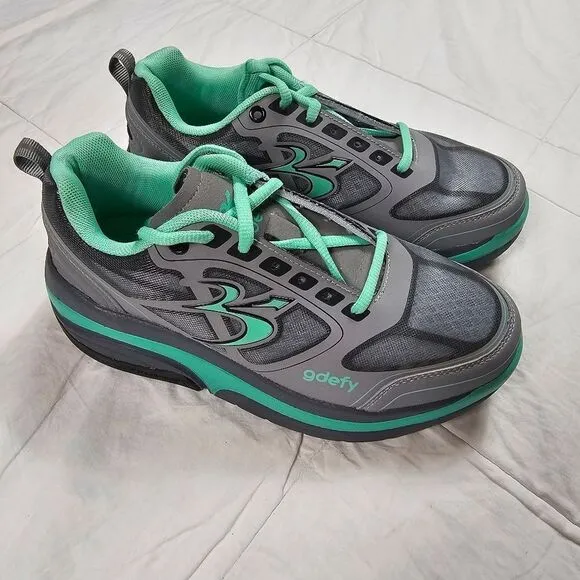 Gravity Defyer Ion Grey &amp;‎ Blue Orthopedic Athletic Shoes Women's Size 7