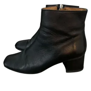 Gravitypope Soft Leather Ankle Bootle Women's Italy Zip Up Black Size 39 US 8