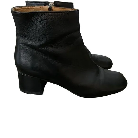 Gravitypope Soft Leather Ankle Bootle Women's Italy Zip Up Black Size 39 US 8