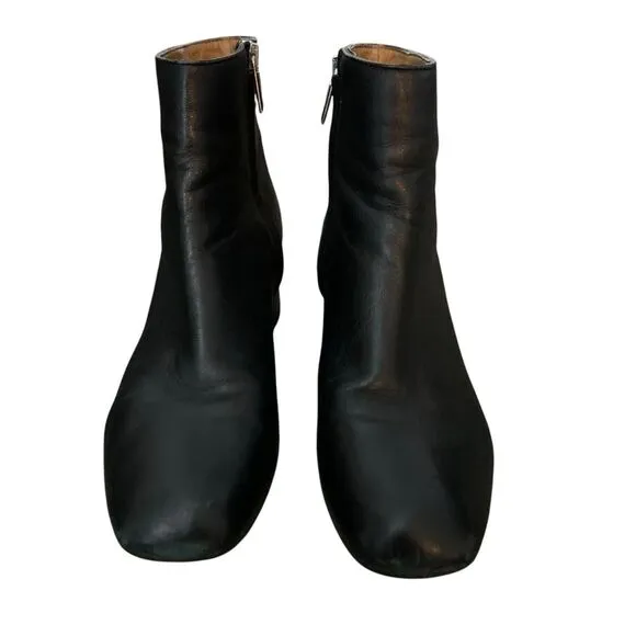 Gravitypope Soft Leather Ankle Bootle Women's Italy Zip Up Black Size 39 US 8