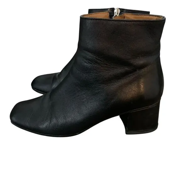 Gravitypope Soft Leather Ankle Bootle Women's Italy Zip Up Black Size 39 US 8