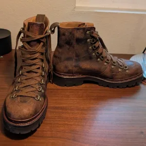 Grenson Brady NWOT Brown Leather Combat Boots Sz 9.5 EU 40 MSRP 698$