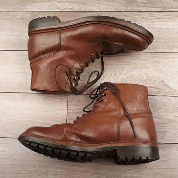 GRENSON Goodyear Brown Leather Sz 11‎ G Mens Lace Up Split Toe Boots