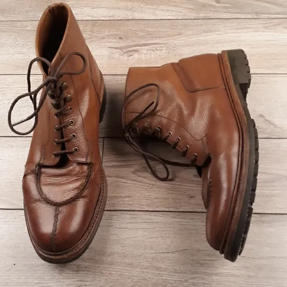 GRENSON Goodyear Brown Leather Sz 11‎ G Mens Lace Up Split Toe Boots