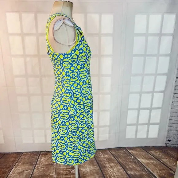 Gretchen Scott blue and yellow geometric print sundress size medium
