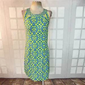 Gretchen Scott blue and yellow geometric print sundress size medium