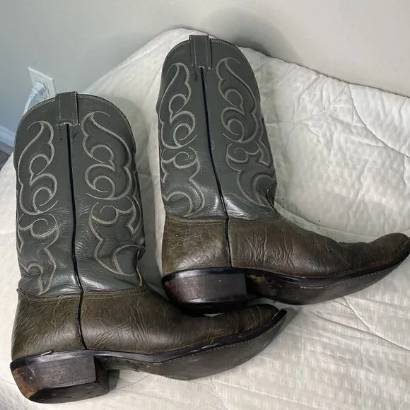 Grey Nocona Cowboy Boots Size 9 1/2 EE See Video
