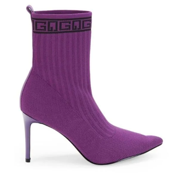 Guess Stiletto Purple Sock Ankle Boots