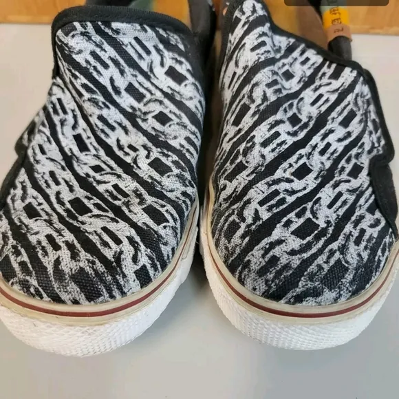 Gwen Stefani LAMB Chains link Slip On black &amp; White Casual Shoes Women's…