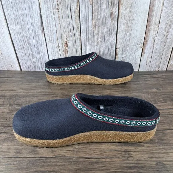 Haflinger Slip On Mule GZ Classic Grizzly Wool Slipper Men's Sz 7 EU40 Women's 9