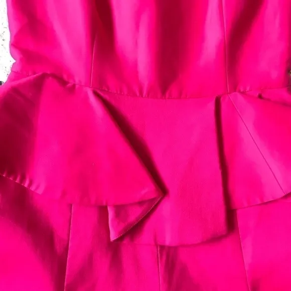 Halston Heritage Pink Peplum Cap Sleeve Dress 2